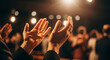 © Abigail - Spiritual worship crowd with lifted hands during religious event