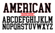 © Hamida - Varsity Red Outline Alphabet Letters Vector for Sports Team Apparel and Collegiate Branding