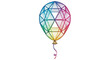 © Mangga - Vibrant rainbow geometric balloon with intricate faceted lines and triangle patterns