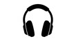 © adobestock - A minimalist vector graphic of a pair of black headphones on a white background