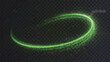 © A S M Creative - A vibrant green glowing ring shines brightly in a dark setting with sparkling particles.