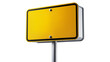 © Emilija - Blank yellow rectangular road sign with black border, isolated on transparent background