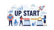 © Sojib - Creative business startup concept shows diverse team members working together to launch a new successful project.