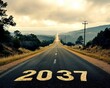 © Ilja - Endless Journey Ahead A Scenic Countryside Highway Leading to the Horizon in 2037 s Bright Future