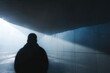 © pham - 夕暮れの薄暗い都市トンネルにいる影の人物