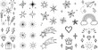 © Priyanka - Hand Drawn Starburst and Sparkle Doodle Collection with Shooting Stars Fireworks and Decorative Elements Vector Illustration