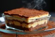 © Yaroslava - Eye-Catching Cocoa-Dusted Tiramisu Showcase in Glass Casserole Dish with Layered Coffee Whispers