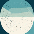 © Chici - Plano de Fundo de Arte Digital Minimalista Abstrata com Partículas Azuis Serenas e Linha Curva Sutil