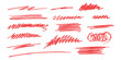 ©  Designer - Set of red marker strokes and hand drawn scribble lines for design elements