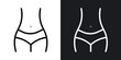 © rea - Female hips and waist outlined icon vector collection.
