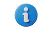 © ana - Vector illustration of 3d blue information icon button on a transparent background