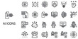 © bidhan - AI simple concept 24 Grew color icons set .Vector illustration.