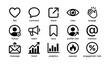 © Cali6ro - Grid of social media interaction icons showing engagement and metrics