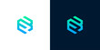 © anello - Hexagonal logo design in blue and green gradients with abstract letters B and S