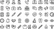 © Mahfujahmmed - Medical healthcare line icon set with hospital emergency doctor pharmacy patient treatment editable outline vector collection for health services