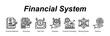 © galangfr - Financial System banner web icon vector illustration concept with an icon of Financial Statement, Accounting, Cash Flow, Expenses, Financial Forecasting, Banking System, Revenue