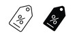 © Warpiya - Discount tag icon design. Editable silhouette and Thin Stroke outlined icons pack