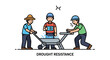© sehela - Three workers collaborate on a drought-resistant irrigation project.