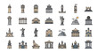 © jy - Famous Landmarks and Monuments Collection Icons Set