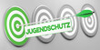 © Robert Kneschke - Grüner Pfeil mit Schriftzug „Jugendschutz“ steckt in Mitte von Zielscheibe als Konzept
