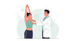 © novanto - Doctor examining a woman's chest during a medical check-up, health awareness concept