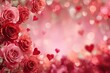 © Rahul - Beautiful Romantic Red and Pink Roses with Hearts Background.