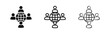 © drawing lines - Global Teamwork Icon Set with World Globe and People in Three Different Styles