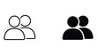 © NaharVisuals - Two simple black and white icons of people standing together in pairs on a plain background