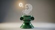 © Safaruly - Conceptual artwork of a classical bust with oxygen symbol and green pedestal