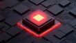 © tawat - Red light illuminates black background bright red beam creates stark contrast on dark surface