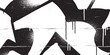 © HexaFrame - Abstract black spray paint graffiti drips and shapes on white brick wall background texture with street art urban decay graffiti abstract background creative decorative backdrop illustration