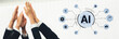 © InfiniteFlow - A concept of a multifunctional AI platform. This central intelligence hub powers various business operations, including automation, security, data analysis, and innovation. Fermion