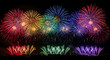 © Eril - Vibrant rainbow fireworks display in the night sky, representing Pride celebration and joy.