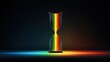 © Likuncogan - Sand timer filled with colorful light beams on a dark, gradient lit background