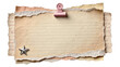 © Eoin - Torn lined paper notes with star and pink binder clip, isolated on transparent background