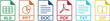 © Надія Кускова - Vector file format icon collection, common document extension signs for business and web development, office file type symbols set on transparent background