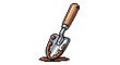 © Bul - Garden Trowel Digging Into Rich Brown Soil.