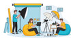 © Rastel - Photography studio setup with people and equipment.