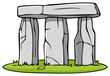 © Ярослав Гріщук - Stylized ancient stone monument with massive upright and horizontal megaliths on grassy ground