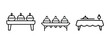© Purnorup Dream IT  - Catering line icons set buffet serving table dinner banquet layout catering service food station restaurant & more vector illustration with editable stroke.
