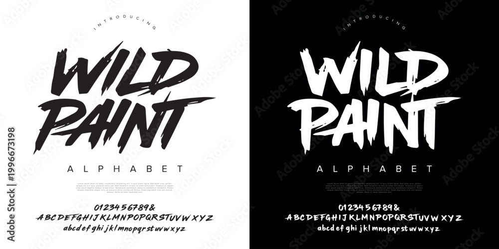 Wild Paint aggressive brush font display typeface for streetwear design ...