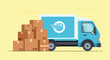 © Luffy - A blue delivery truck with boxes