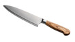 © Carlos - Sharp stainless steel chef s knife with polished metal blade and wooden handle, isolated on transparent background