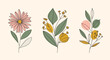 © Icon AnakKuat - Minimalist Botanical Floral Line Art Set with Soft Pastel Accents