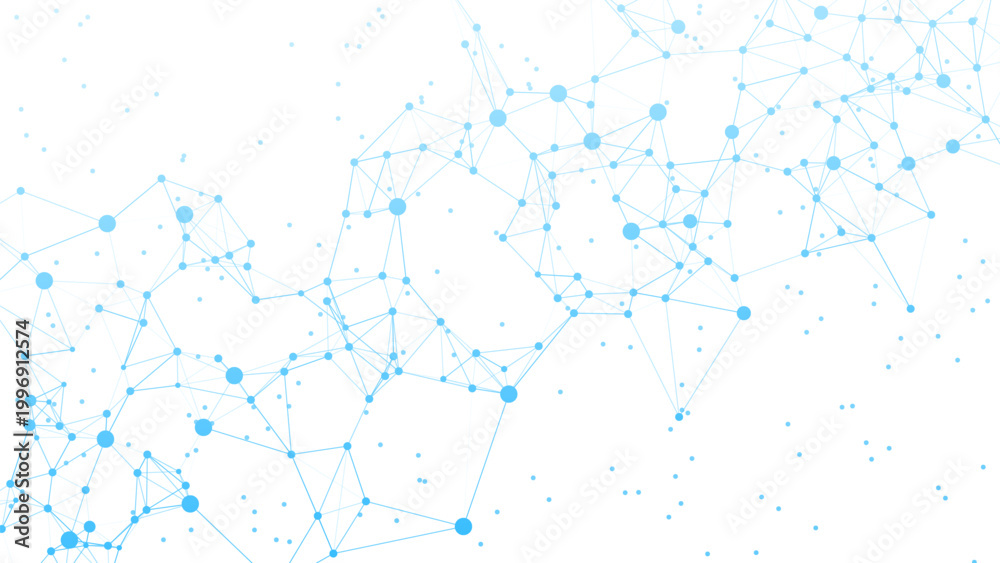 A dynamic abstract digital network on a clean white background ...