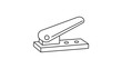 © Kazal Rakha - Minimalist Hole Puncher Tool Line Vector Icon on White Background, Professional Office Stationery Equipment for Paper Organization and Filing, Editable Stroke Vector Illustration for Design