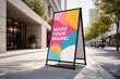 © Irene Kulinchyk - Modern A-frame sign with colorful abstract design and motivational message