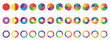 © Perfect Pixel Studio - Circle pie chart set. Colorful diagram with 10 sections. Vector illustration isolated on white background.Stylish simple pie donut chart diagram vector template.