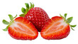 © Rowan - Fresh ripe strawberries with green leaves and halved fruit