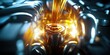 © Yevheniiya - Close-up view of golden engine oil pouring into a mechanical component with dramatic lighting